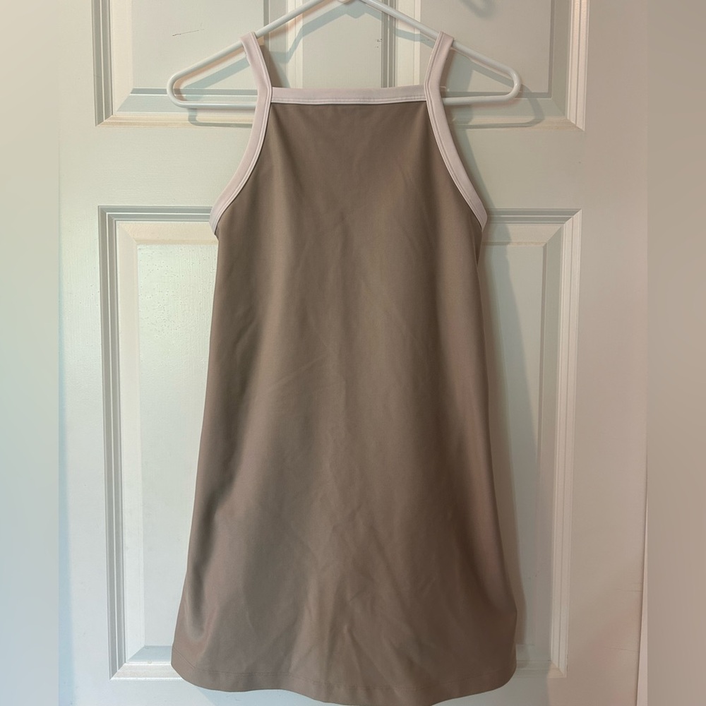 Abercrombie & Fitch Taupe Mini Dress with White Trim